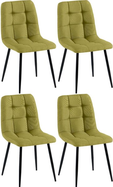 Confortevole sedia da pranzo - Sala da pranzo - Look moderno, ottimo comfort di seduta, protezione del pavimento. Colore: verde