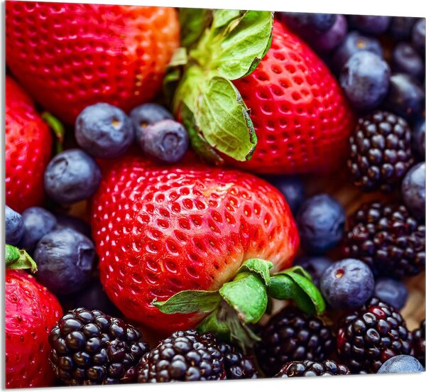 PIATTO IN VETRO PER CUCINA 65x60 Fragole