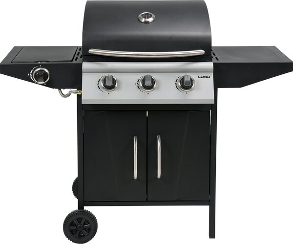 Barbecue a gas 12,8kW, 3+1 bruciatori, acciaio 127 x 56 x 106 cm