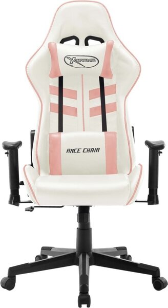 VidaXL Sedia da gioco in ecopelle bianca e rosa