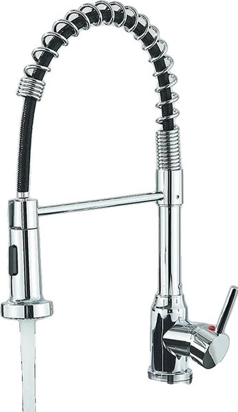 Rubinetto da cucina, monocomando, montaggio a vista, cromato Tubo nero