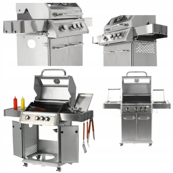 Griglia A Gas. Itami 3+1 Inox.11,5Kw,Con Vetro