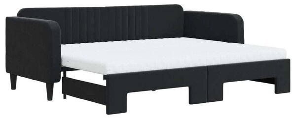 VidaXL Divano letto estraibile con materasso Nero 90x200 cm Velluto