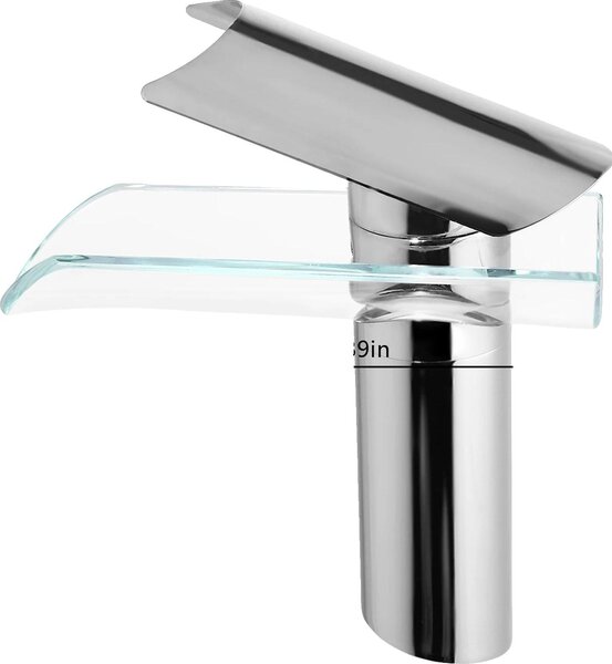 Rubinetto per lavabo, design monoforo, struttura resistente, argento