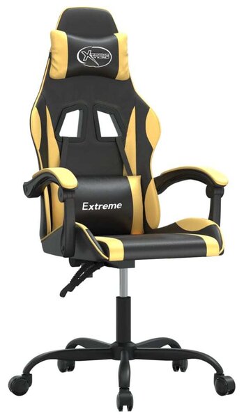 Sedia da gioco girevole vidaXL in Pelle finta nera e dorata