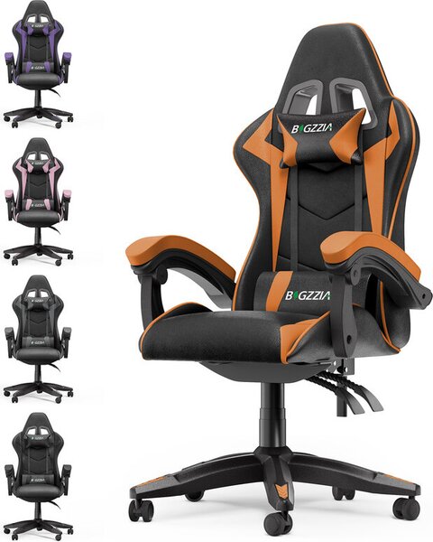 Sedia da gioco ergonomica - Cuscino lombare + poggiatesta - Altezza regolabile - Arancione