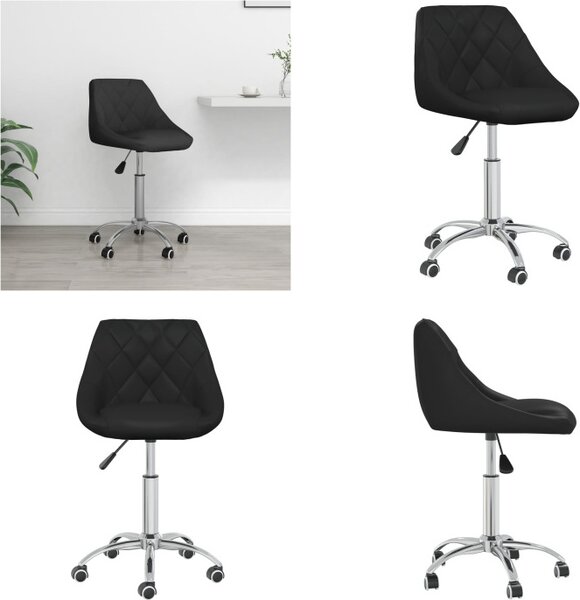 VidaXL Sedia da ufficio girevole in Pelle finta nera - Sedia da ufficio - Sedie da ufficio - Sedia - Sedie