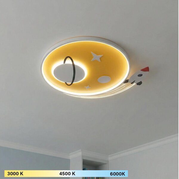 Brilagi -LED Plafoniera per bambini STARSHIP LED/64W/230V 3000/4500/6000K gialla