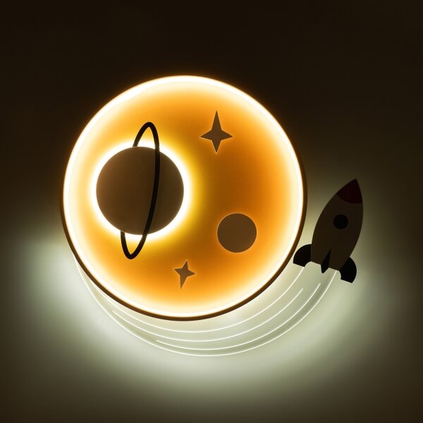 Brilagi -LED Plafoniera per bambini STARSHIP LED/64W/230V 3000/4500/6000K gialla