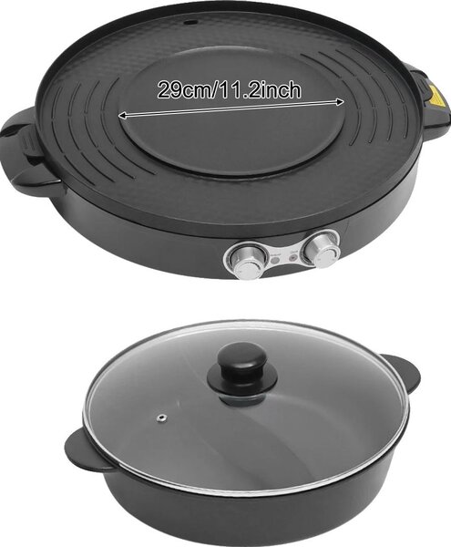 Pentola elettrica, funzione grill, design portatile, nero