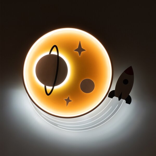 Brilagi -LED Plafoniera per bambini STARSHIP LED/64W/230V 3000/4500/6000K gialla