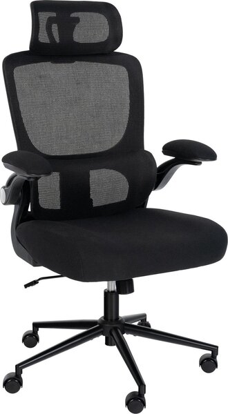 Sedia da ufficio ergonomica - sedia a rotelle - comfort regolabile, incluso il supporto lombare | colore: nero