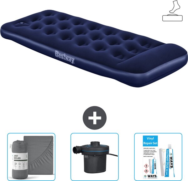 Materasso gonfiabile Bestway - 1 persona - 76 x 185 x 28 cm - Blu - Accessori inclusi