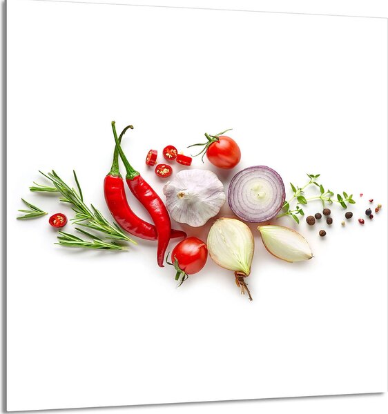 PIATTO IN VETRO PER CUCINA 60x65 verdure