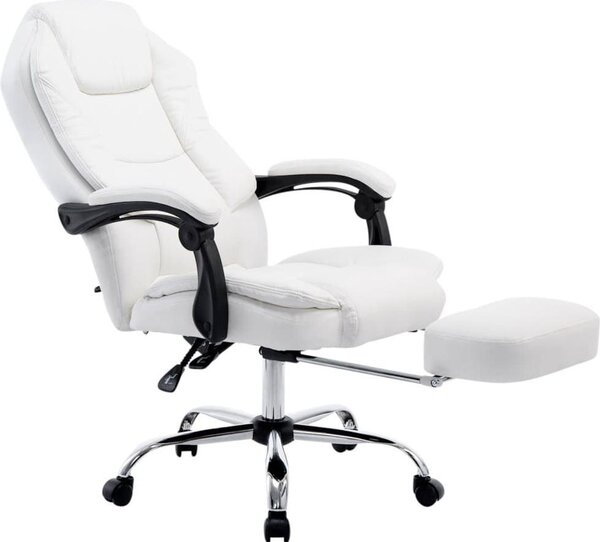 Sedia da ufficio - Sedia da ufficio classica - Pelle finta di alta qualità per un comfort di seduta ottimale | Colore: Bianco