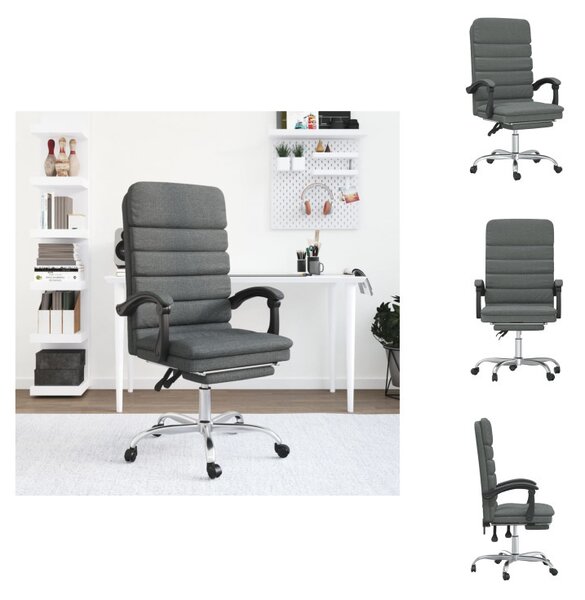 VidaXL Sedia da ufficio con funzione massaggio in tessuto grigio scuro - Sedie da ufficio