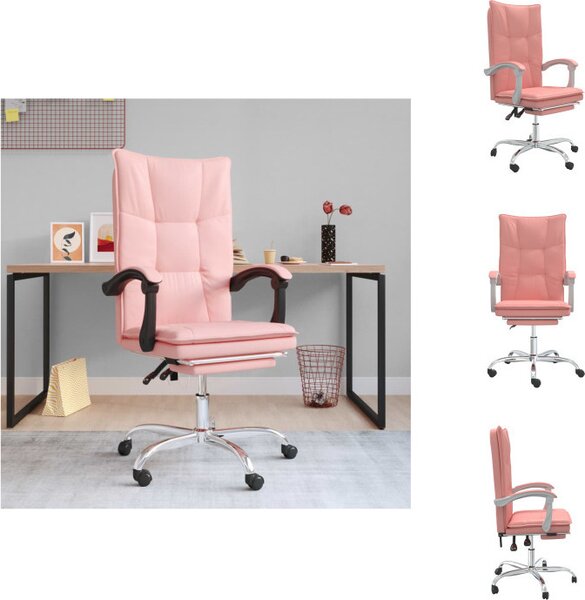 VidaXL Sedia da ufficio con funzione reclinabile in Pelle finta rosa - Sedie da ufficio