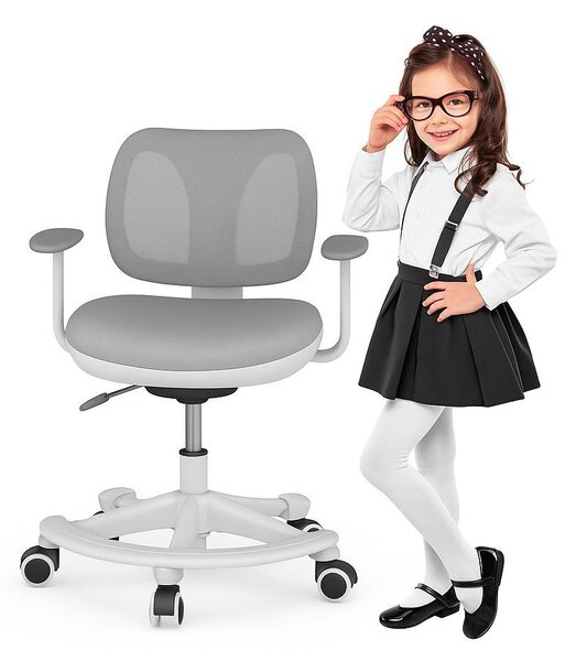 Sedia da scrivania per bambini FLEXISPOT Sedia girevole ergonomica - regolabile in altezza con schienale regolabile, profondità di seduta, per bambini a partire da 6 anni, grigio