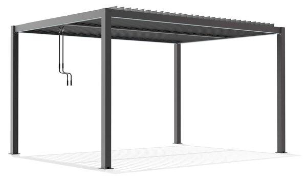 Pergola bioclimatica 3x4 mt in alluminio con lamelle orientabili manualmente Solarium - DarkGrey