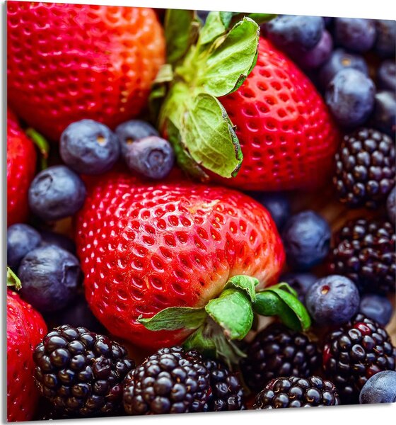 PIATTO IN VETRO PER CUCINA 60x65 Fragole