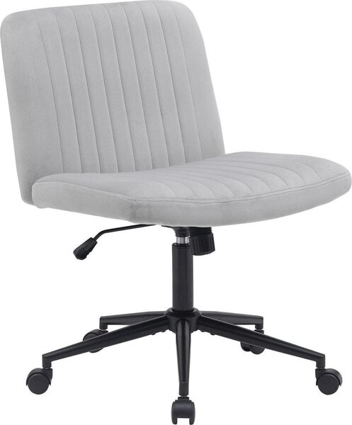 Sedia da ufficio - Sedia ergonomica girevole - Regolabile in altezza e girevole a 360 gradi | Colore: grigio chiaro, Materiale: morbido