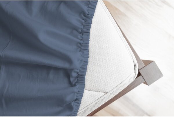 Lenzuolo con angoli blu in flanella 90x200 cm – Good Morning