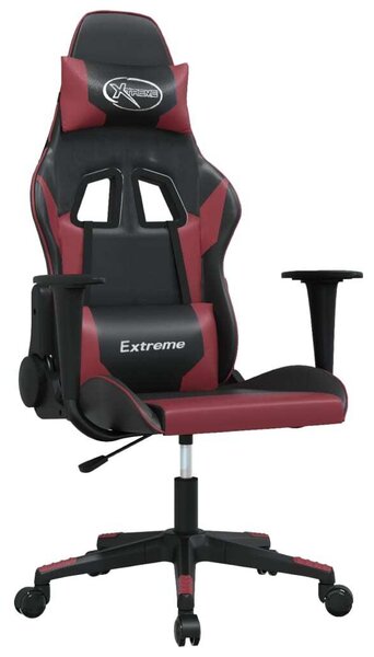 VidaXL Sedia da gioco in ecopelle nera e rosso vino