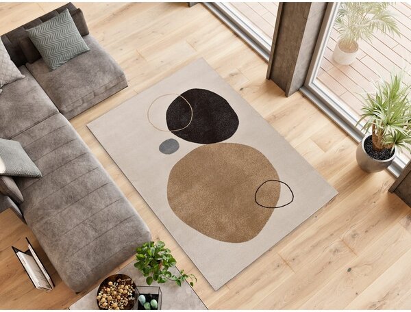 Tappeto beige/color crema 140x200 cm Peblinne – Universal