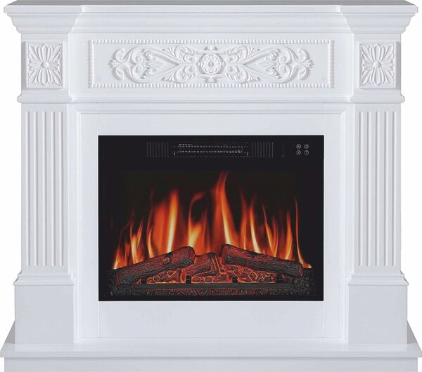 Casa Padrino Caminetto elettrico LED barocco bianco 106,6 x 37 x H. 92,5 cm - Mobili barocchi