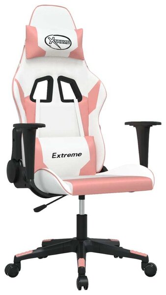 VidaXL Sedia da gioco in ecopelle bianca e rosa