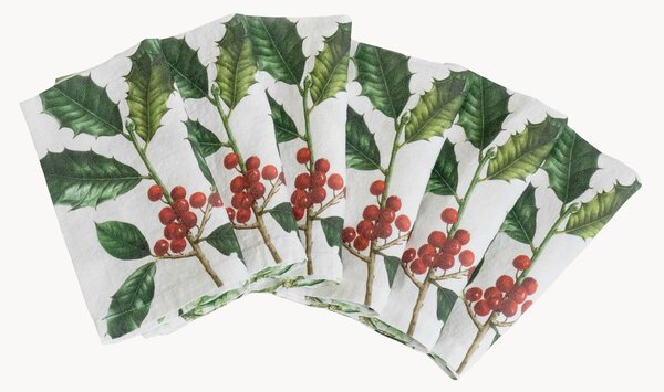 Set di 6 tovaglioli in lino Holly & Mistletoe