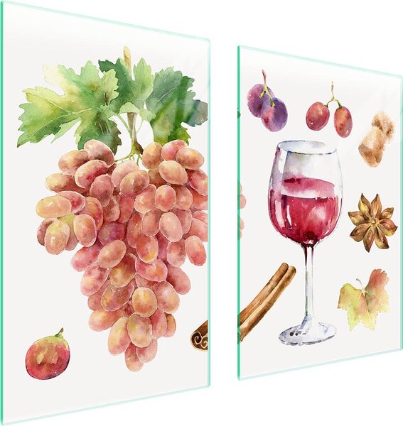 Piatto Di Protezione In Vetro Per Cucina 65X52 Vino