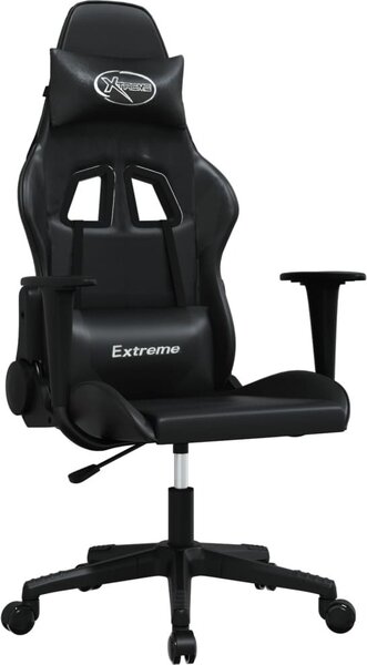 VidaXL Sedia da gioco in ecopelle nera
