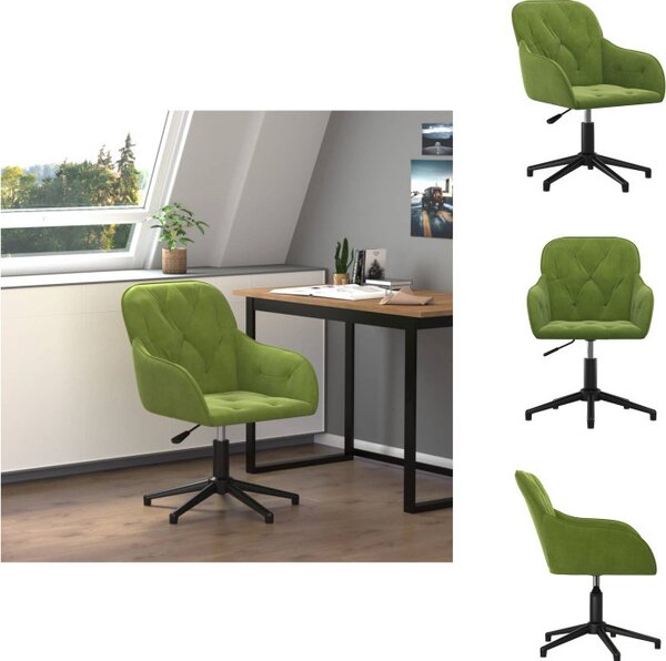 VidaXL Sedia da ufficio girevole in velluto verde chiaro - Sedie da ufficio
