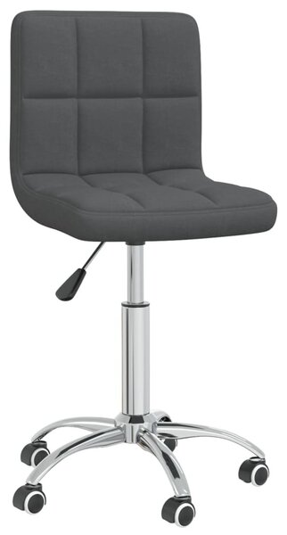Sedia da Ufficio Girevole Grigio Scuro in Tessuto