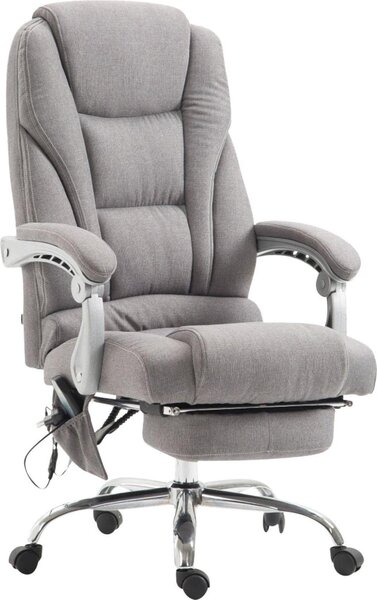 Sedia massaggiante ergonomica - Confortevole sedia da ufficio - Altezza regolabile e poggiapiedi | Colore: Grigio