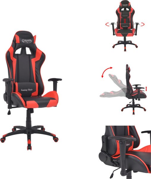 VidaXL Sedia da ufficio sedia da gioco inclinabile in Similcuoio rossa - Sedie da ufficio