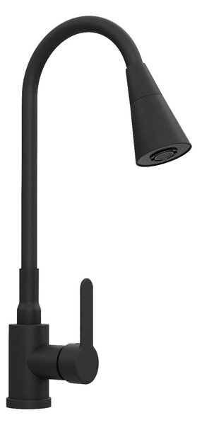 Rubinetto da cucina Rubinetto acqua Rubinetto miscelatore da cucina Flessibile 2 tipi di getto Nero 10904