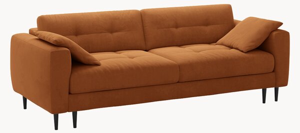 Divano letto 3 posti in velluto con contenitore Lazio, larg. 242 cm