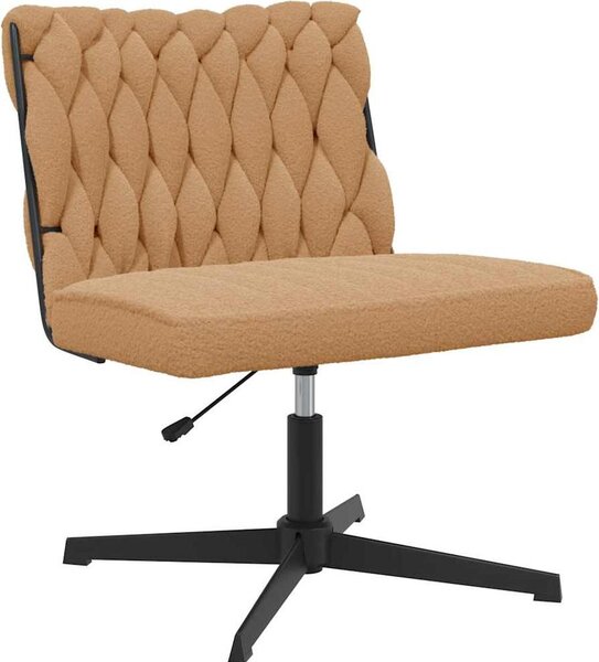VidaXL Sedia girevole da ufficio Beige Tessuto tipo lana riccia