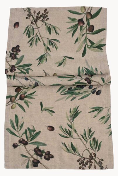 Runner da tavolo in lino Olives