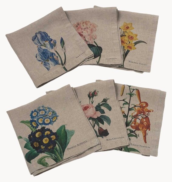Set di 6 tovaglioli in lino Garden Flowers