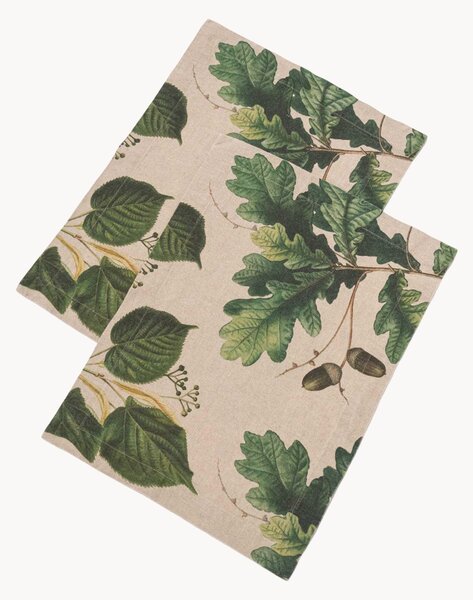 Set di 2 tovagliette in lino Trees