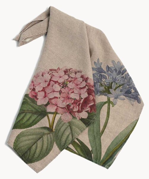 Set di 2 strofinacci in lino Hydrangea & Agapanthus