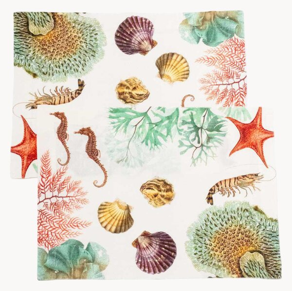 Set di 2 tovagliette in lino Ocean Animals