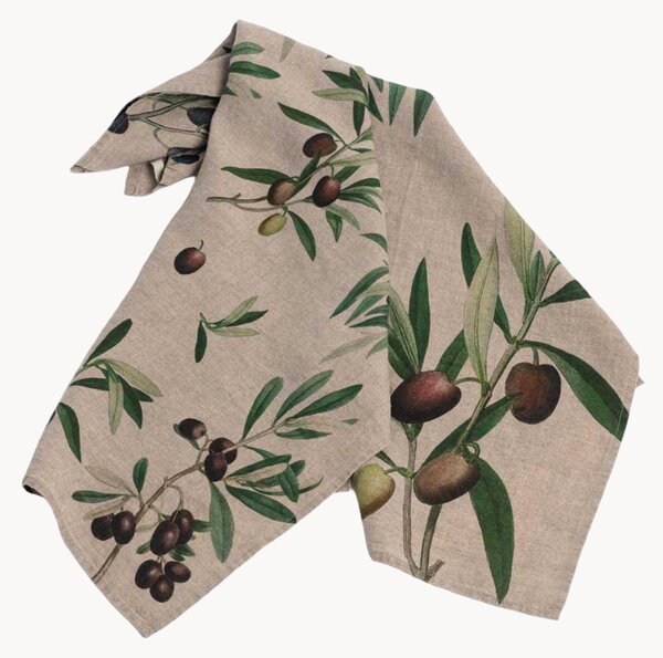Set di 2 strofinacci in lino Olives