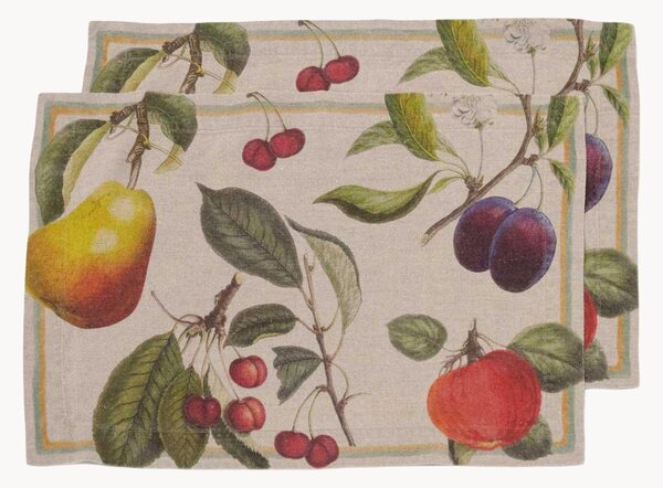 Set di 2 tovagliette in lino Orchard Fruits