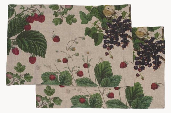 Set di 2 tovagliette americane in lino Berries