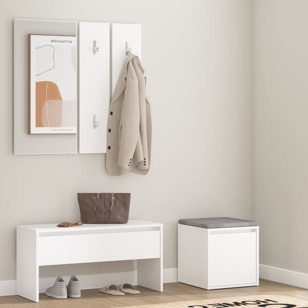 The Living Store Set di mobili per corridoio in legno bianco