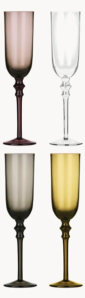 Set di 4 flute da champagne in vetro Tessa